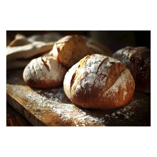 Rustic Flour-Dusted Loaves - Poster 36x24