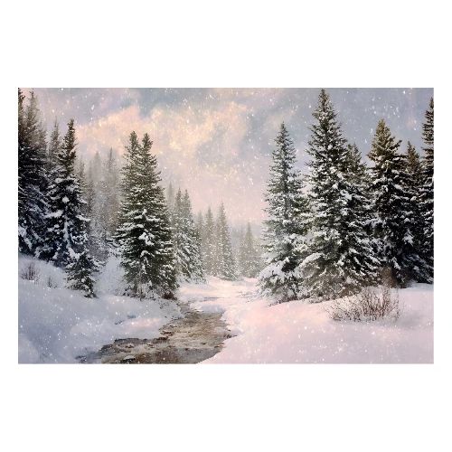 Falling Snow Serenity - Poster 36x24