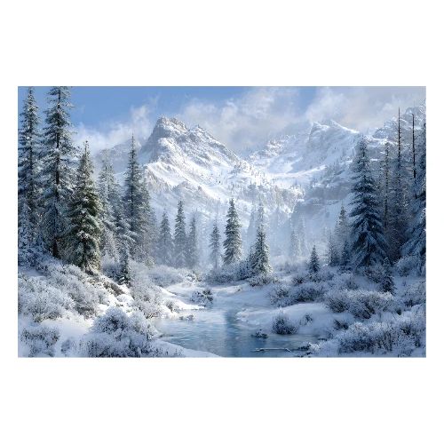 Mountain Winter Radiance - Poster 36x24
