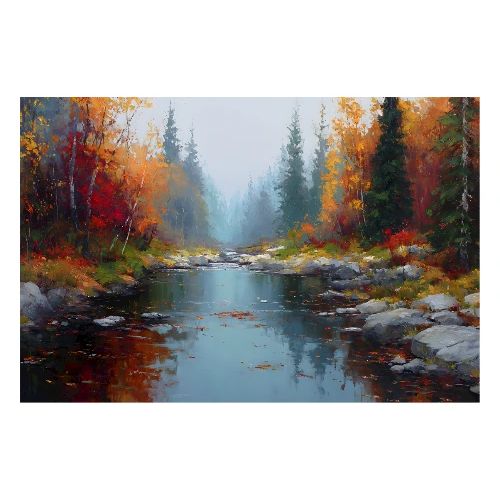 Autumn River Haven - Poster 36x24