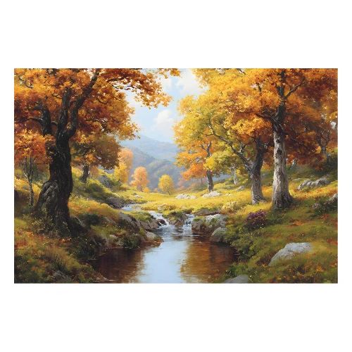 Autumn Path of Gold - Poster 36x24