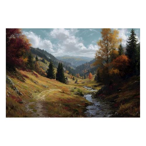 Path Through Autumn Peaks - Poster 36x24