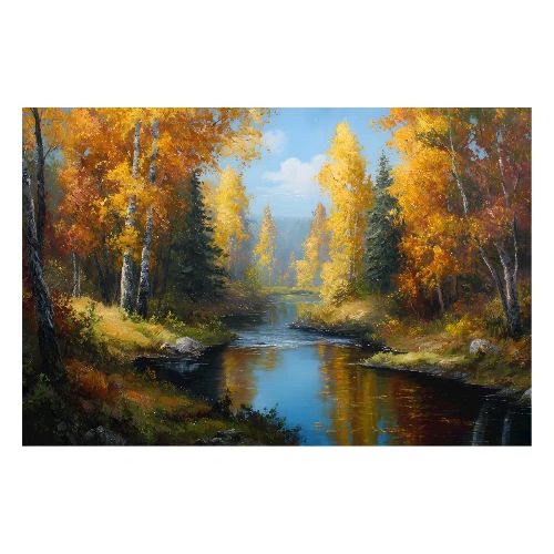 Autumn River Reflections - Poster 36x24