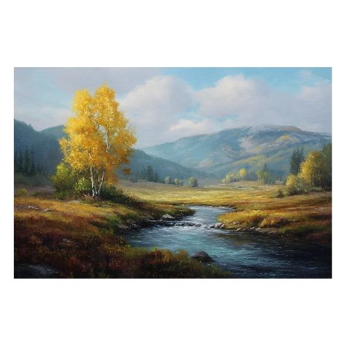 Fall: Golden Meadow Serenity - Poster 36x24