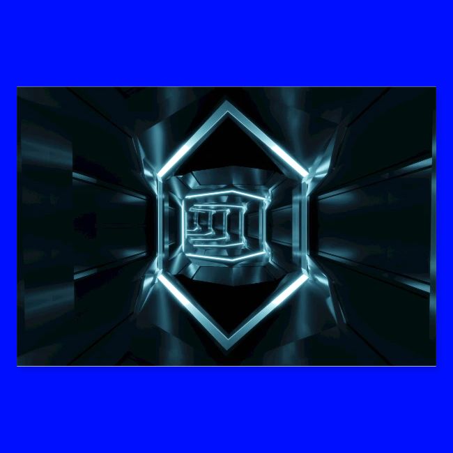 Blue Glowing Neon Tunnel