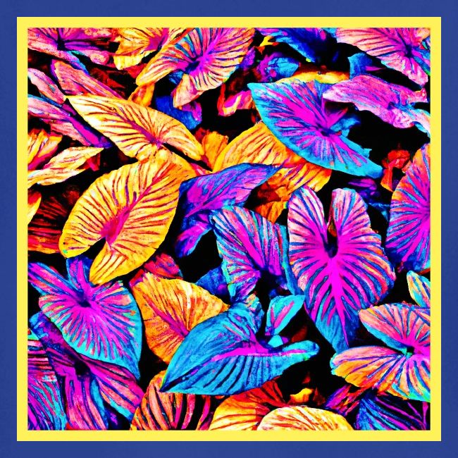 Captivating Neon Elegance Leaf Pattern