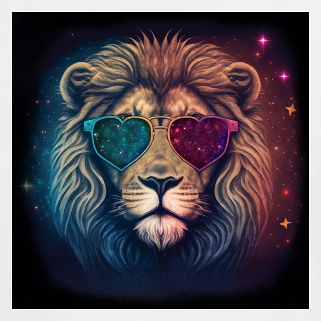 Jesus Lion of Judah wearing love glasses