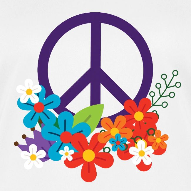 Hippie Peace Design With Flowers