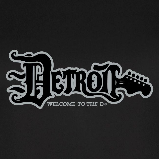 DETROIT GUITAR WTTD BLK SLR REG FONT