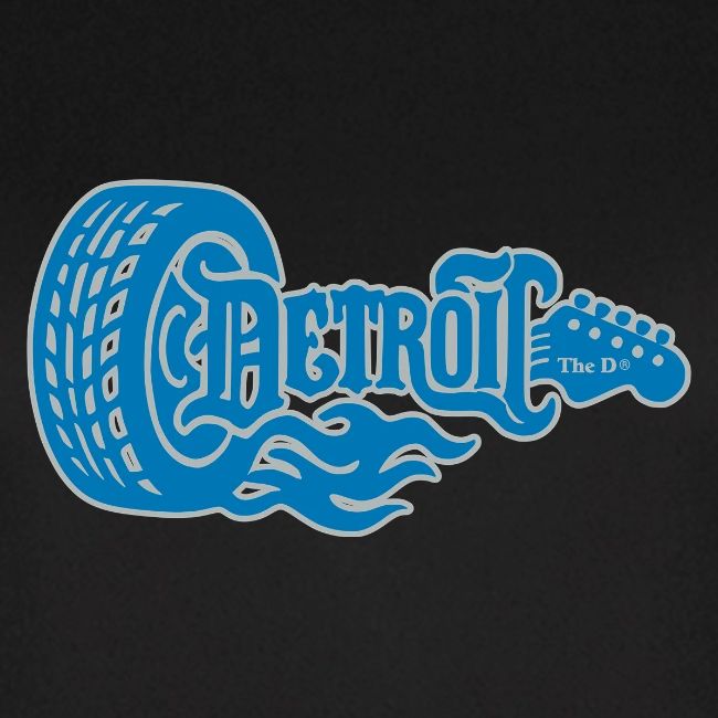 The D® - Detroit Wheel Guitar with Flames Bl Slvr