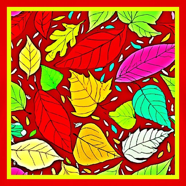 Rainbow Leaves Vibrant Pattern