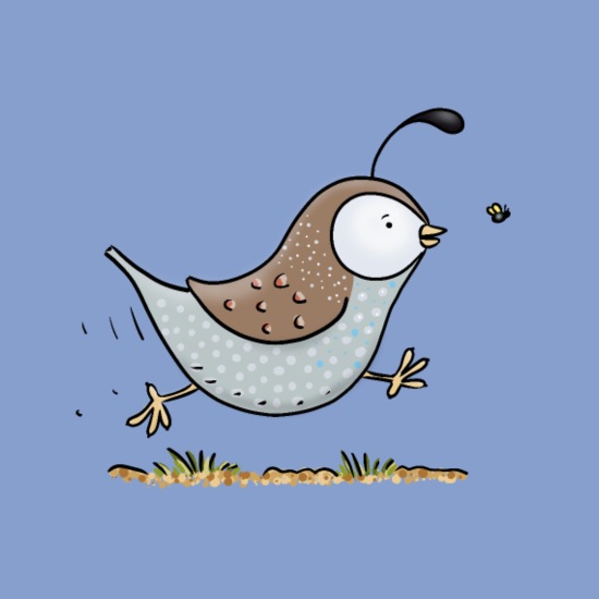 Cute happy californian quail cartoon illustration' Kids' Tri-Blend T-Shirt  | Spreadshirt