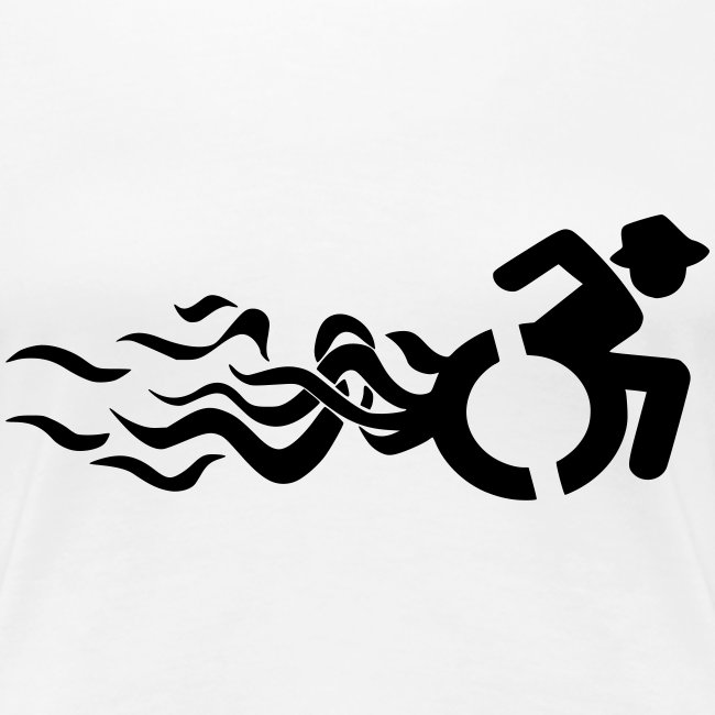 Wheelchair user with flames, disability