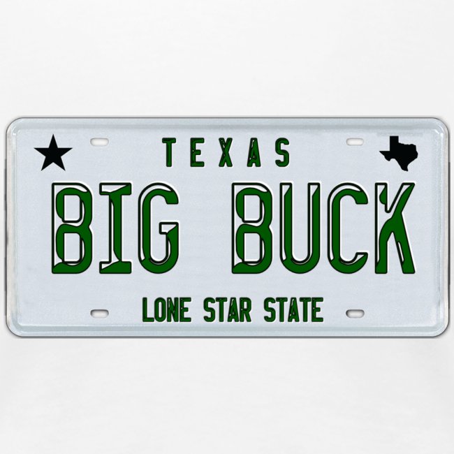 Texas LICENSE PLATE Big Buck Camo