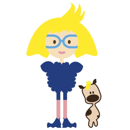 Blondie Girl With Her Blue Eyeglasses - Women's Premium Organic T-Shirt