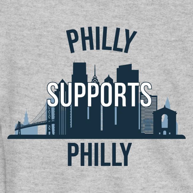Philly Supports Philly skyline blue transparentbg