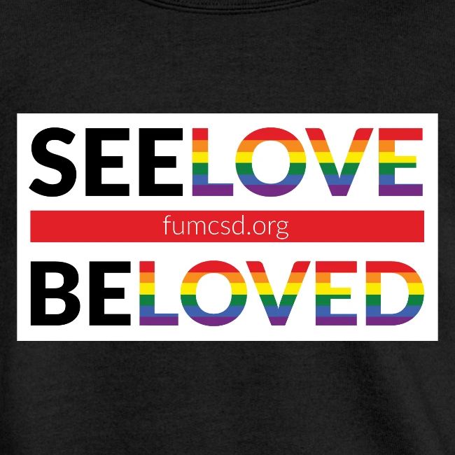 FUMCSD See Love, Be Loved: white design background