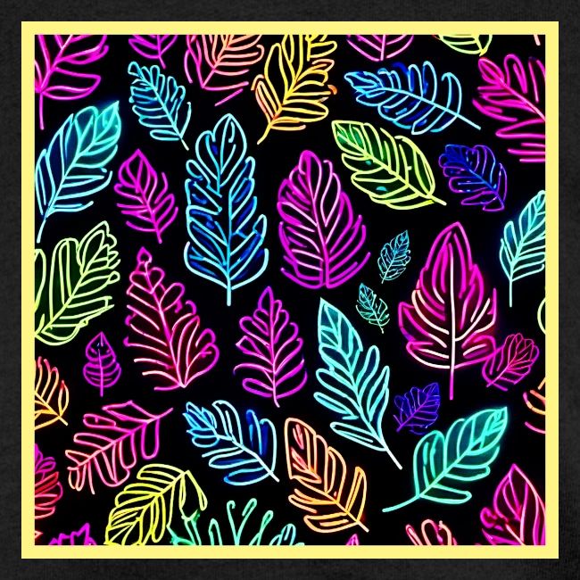 Luminous Foliage Tapestry: Neon Leaves Symphony