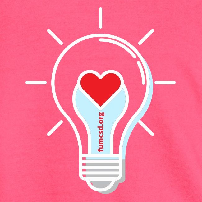 FUMCSD Heart Light Bulb - White Lines