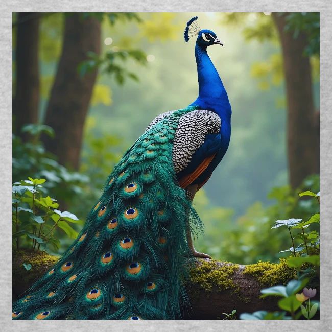 Majestic Peacock in Enchanted Forest
