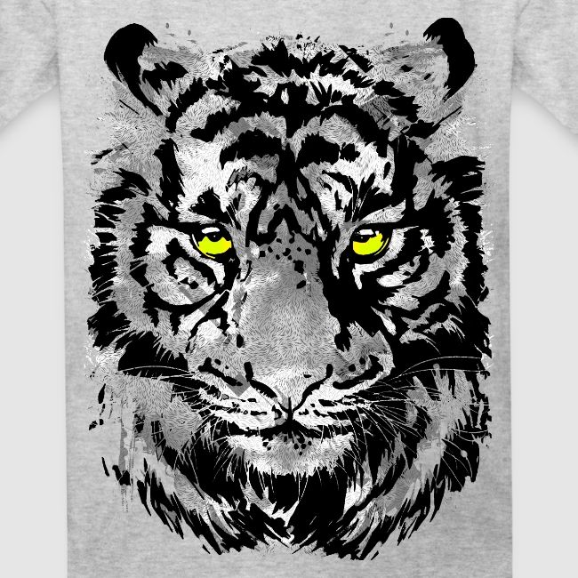 Gray Tiger Head Drawing - Black and white Tiger