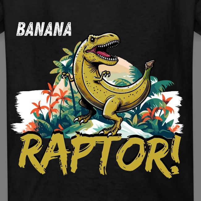 Funny Banana Raptor T-Rex Design