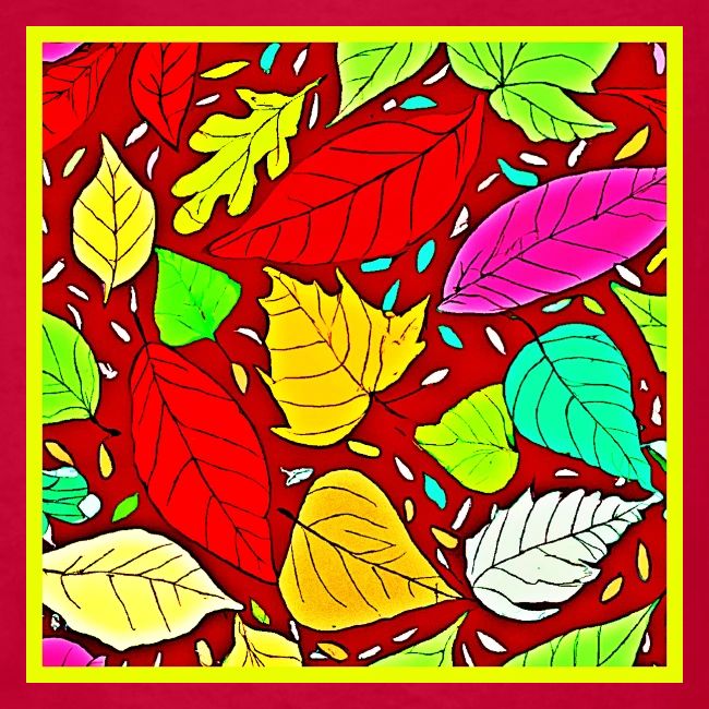 Rainbow Leaves Vibrant Pattern