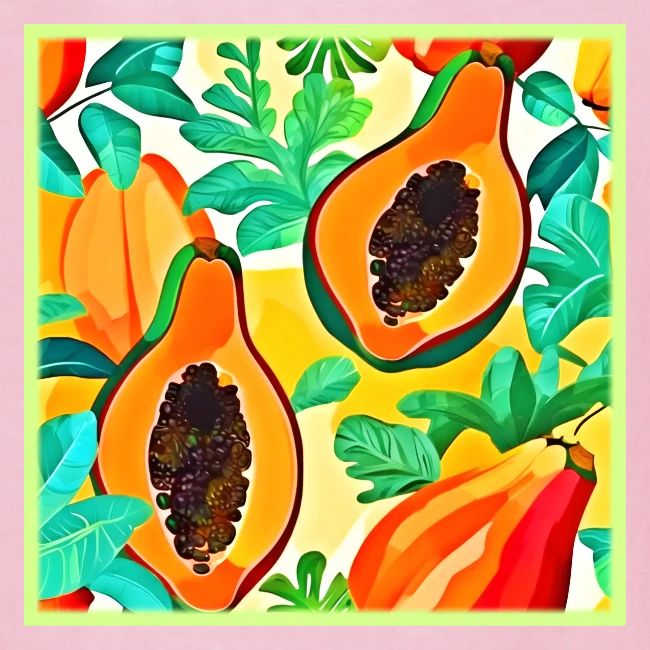 Tropical Papaya Pop Art