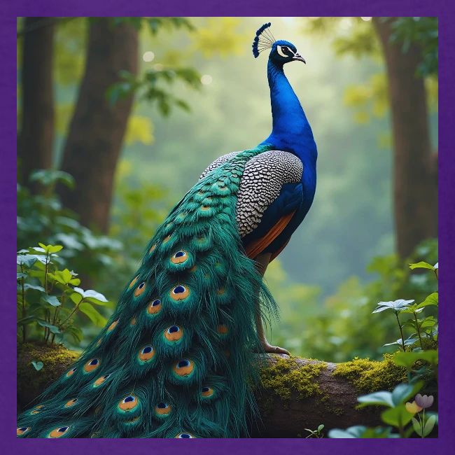 Majestic Peacock in Enchanted Forest