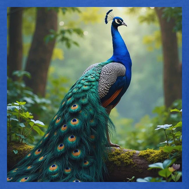 Majestic Peacock in Enchanted Forest