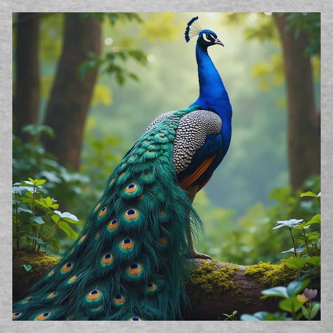 Majestic Peacock in Enchanted Forest