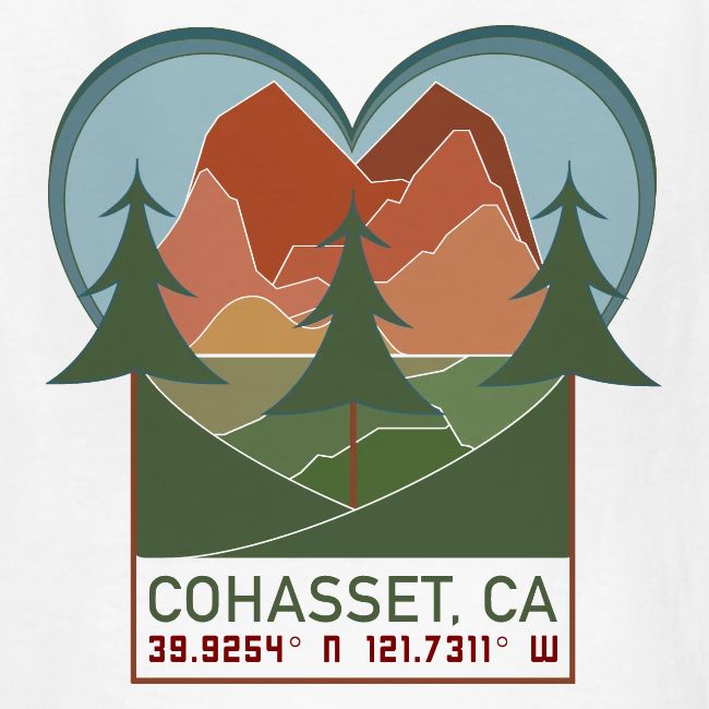Cohasset, Ca Lat/Long - Full Color Option