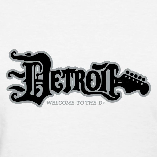 DETROIT GUITAR WTTD BLK SLR REG FONT