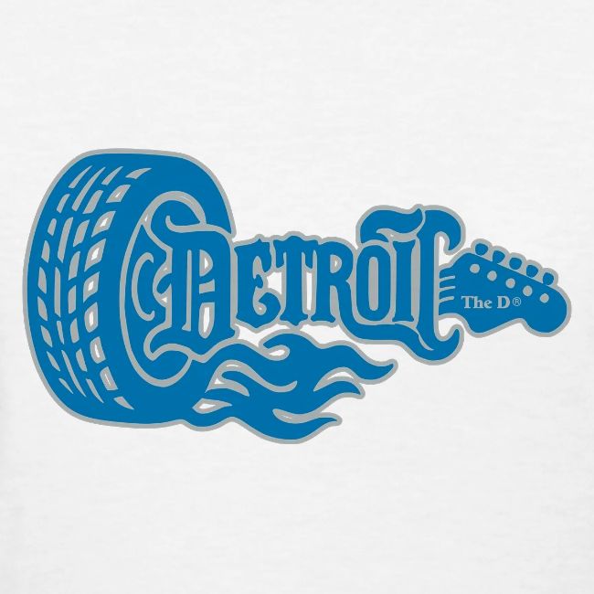 The D® - Detroit Wheel Guitar with Flames Bl Slvr