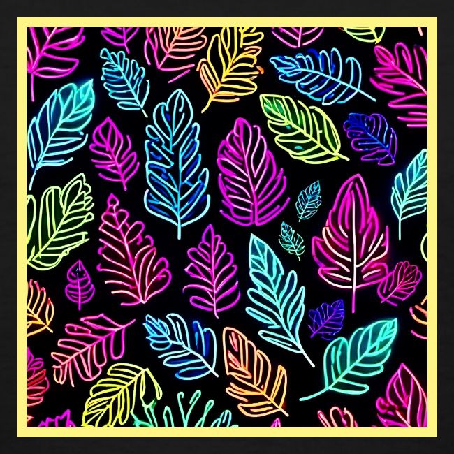 Luminous Foliage Tapestry: Neon Leaves Symphony