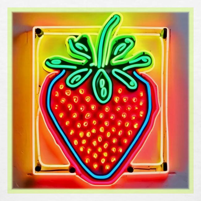 Colorful Strawberry Neon Glow