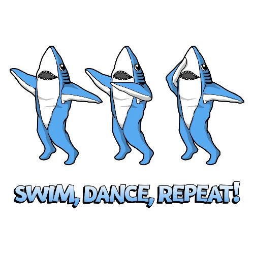 Dancing Sharks - Swim, Dance, Repeat - Heavyweight Unisex Hoodie by Gildan