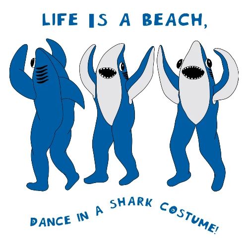 Dancing Sharks, Life Is a Beach - Heavyweight Unisex Hoodie by Gildan