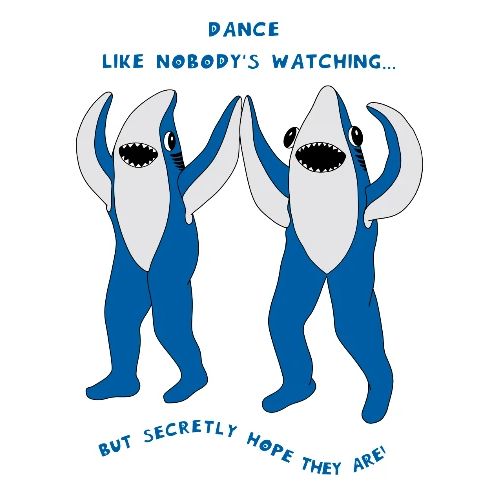 Dancing Sharks - Dance Like Nobody's Watching - Heavyweight Unisex Hoodie by Gildan