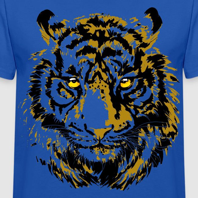 Yellow Tiger Head Portrait Drawing - Yellow Tiger