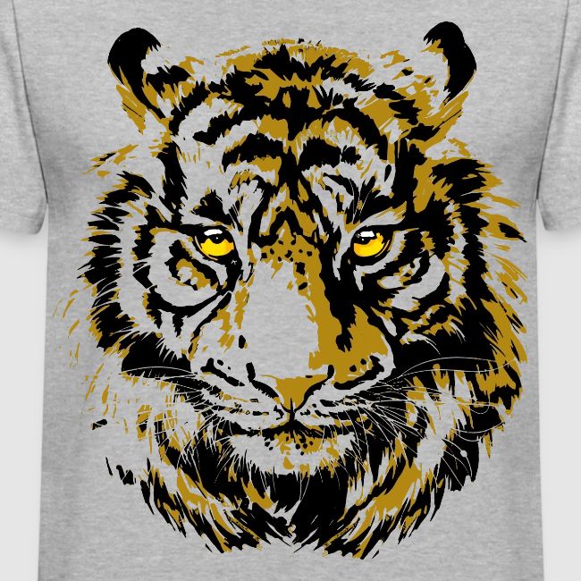 Yellow Tiger Head Portrait Drawing - Yellow Tiger