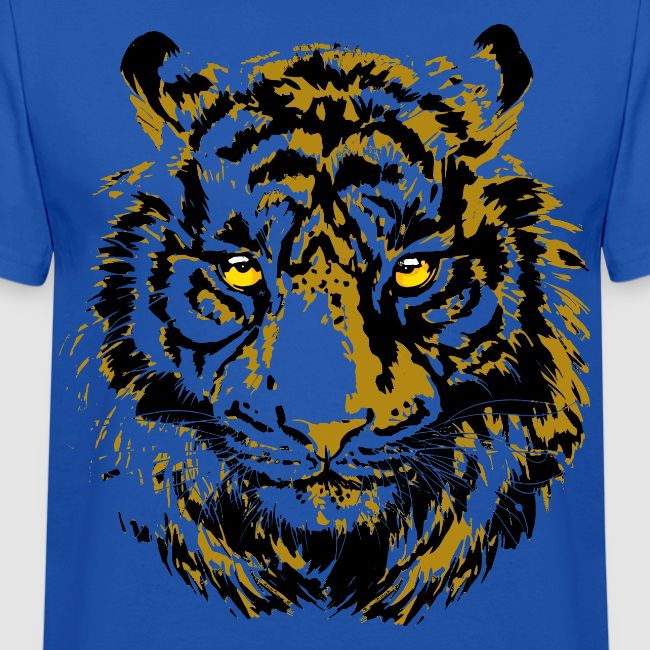 Yellow Tiger Head Portrait Drawing - Yellow Tiger