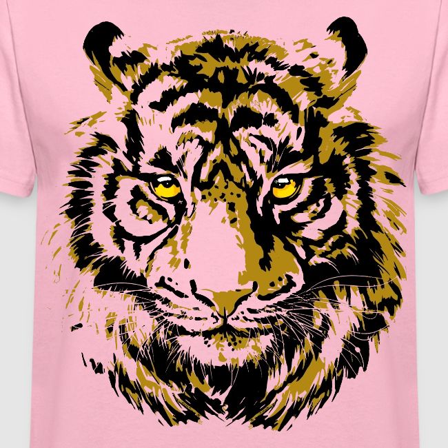 Yellow Tiger Head Portrait Drawing - Yellow Tiger