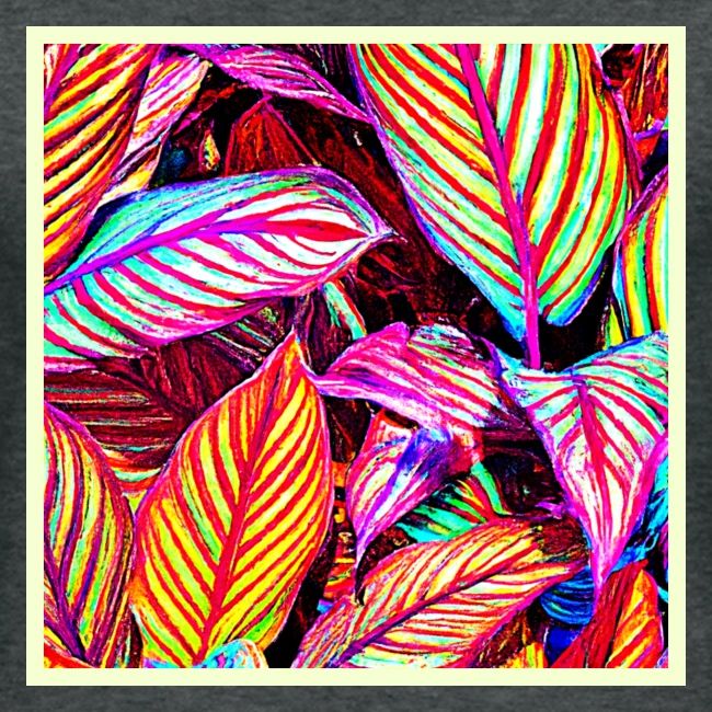 Striped Neon Leaves Design