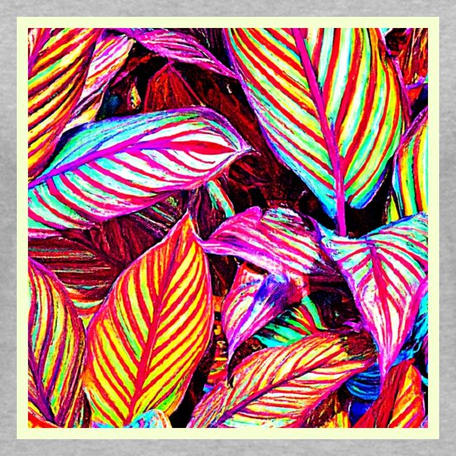 Striped Neon Leaves Design
