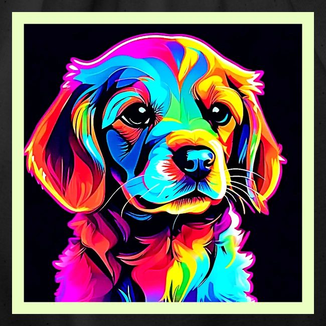 Rainbow Dog Portrait Art