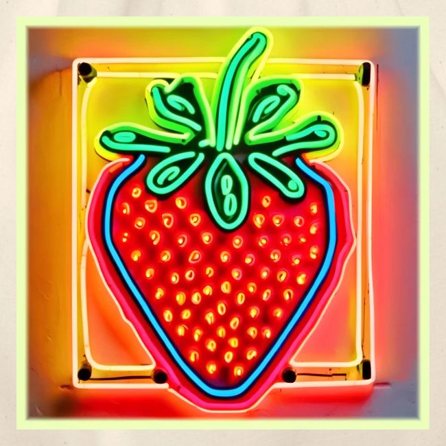Colorful Strawberry Neon Glow