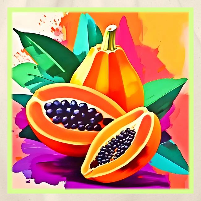 Sliced Papaya Pop Art