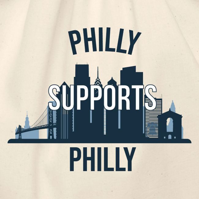 Philly Supports Philly skyline blue transparentbg