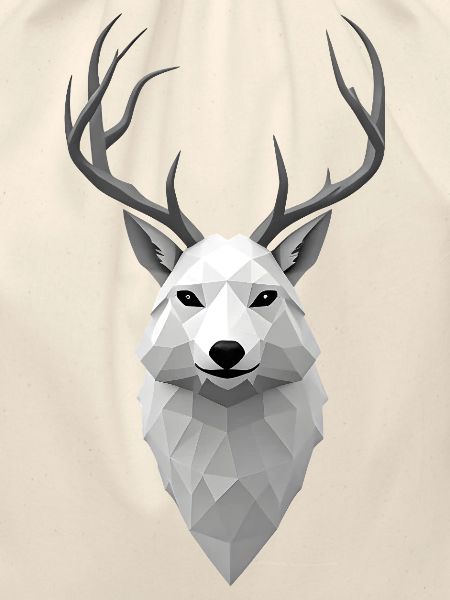 Geometric Winter Elk Illustration